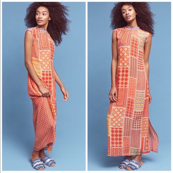 Anthropologie Dresses & Skirts - Anthropologie Tanvi Kedia Sol Patchwork Maxi Dress Boho Beaded Embroidered Small